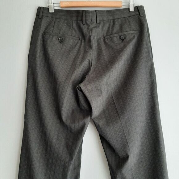 BOSS Hugo Boss Pasolini Movie 100% Wool Pin Stripe Formal Trousers Men's Sz 40 R - Picture 6 of 10